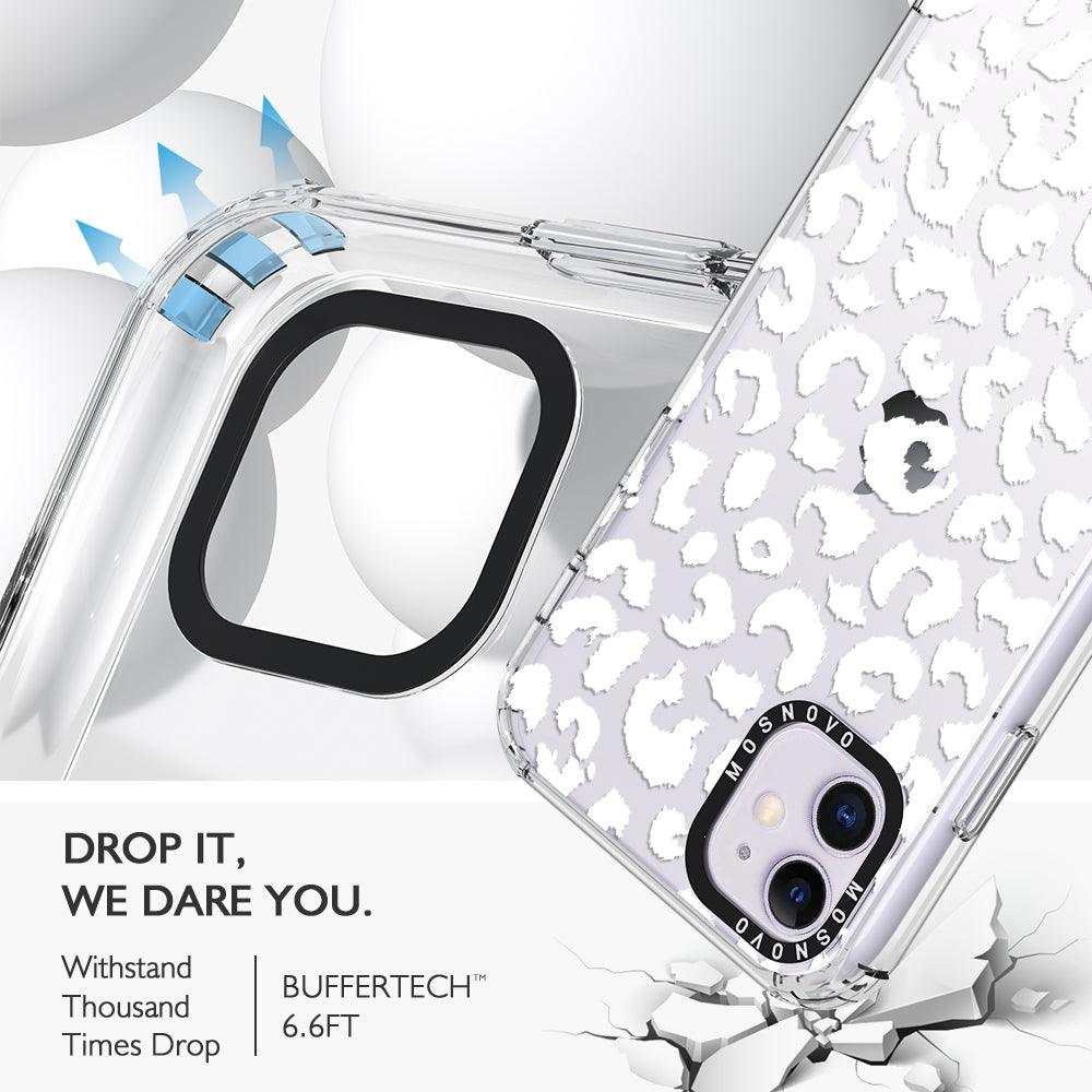 White Leopard Phone Case - iPhone 11 Case - MOSNOVO