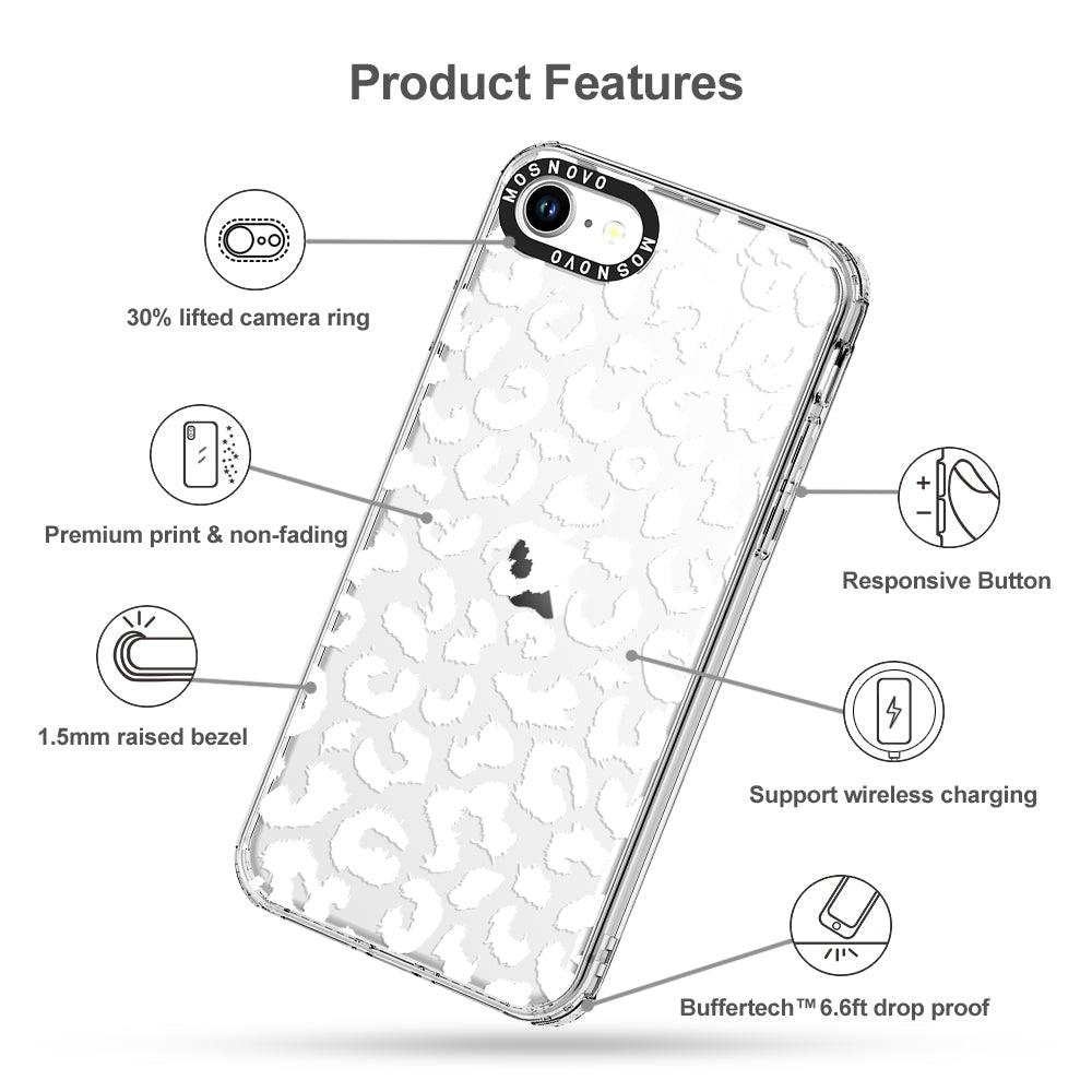 White Leopard Phone Case - iPhone 8 Case - MOSNOVO