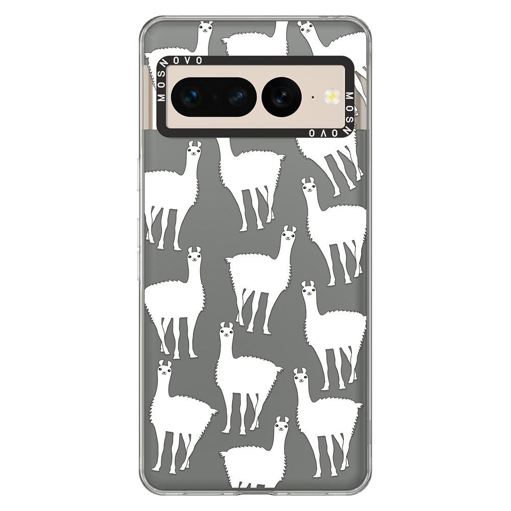 White Llama Phone Case - Google Pixel 7 Pro Case - MOSNOVO