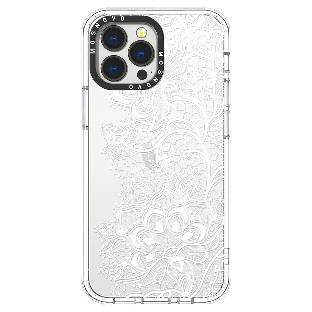 White Lotus Henna Phone Case - iPhone 13 Pro Max Case - MOSNOVO