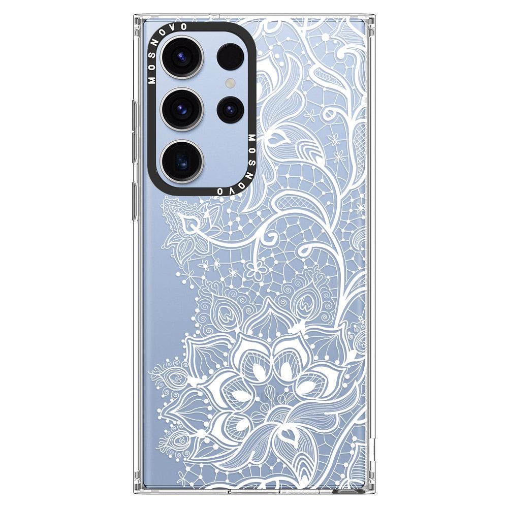 White Lotus Henna Phone Case - Samsung Galaxy S23 Ultra Case - MOSNOVO