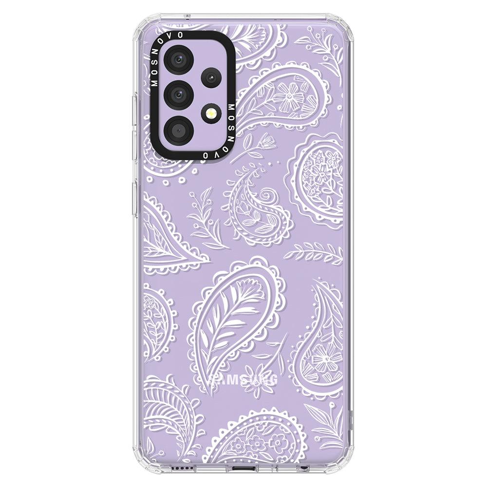 White Paisley Phone Case - Samsung Galaxy A52 & A52s Case - MOSNOVO