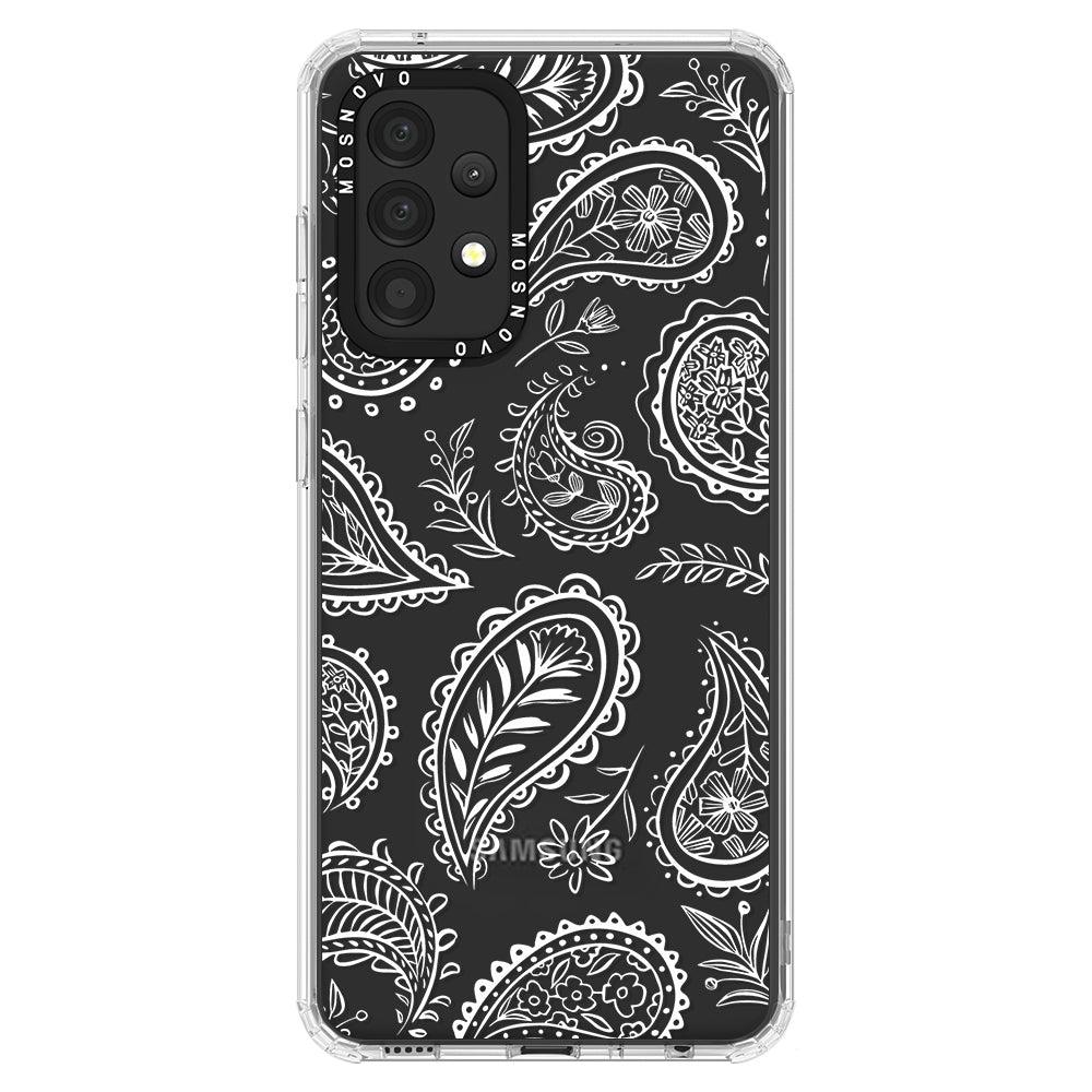 White Paisley Phone Case - Samsung Galaxy A52 & A52s Case - MOSNOVO