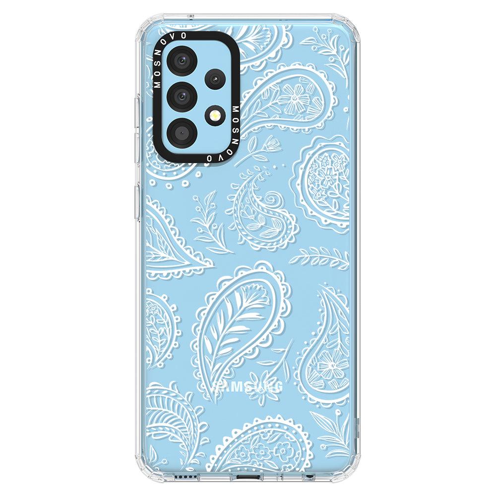 White Paisley Phone Case - Samsung Galaxy A52 & A52s Case - MOSNOVO