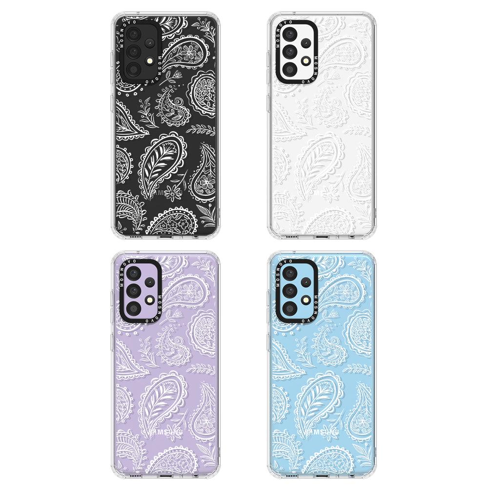 White Paisley Phone Case - Samsung Galaxy A52 & A52s Case - MOSNOVO