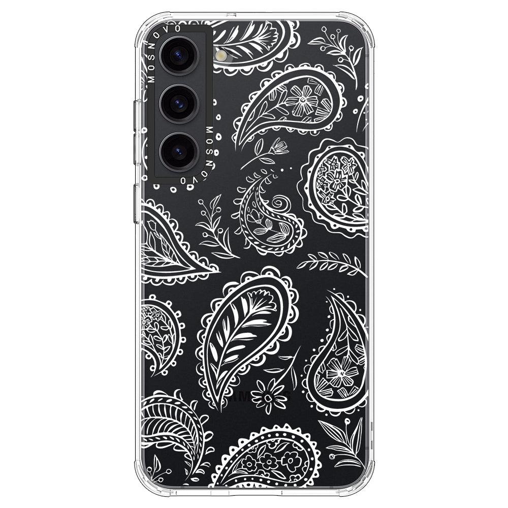 White Paisley Phone Case - Samsung Galaxy S23 Case - MOSNOVO