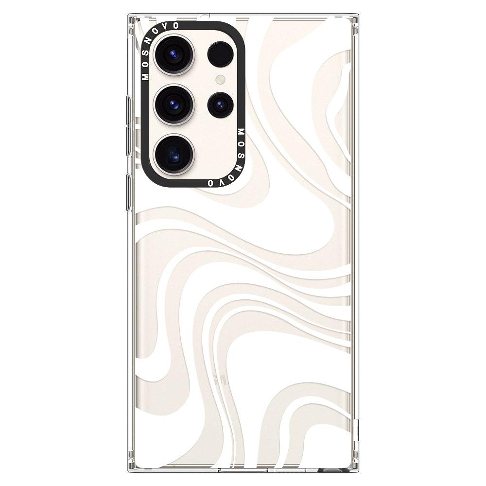 White Swirl Phone Case - Samsung Galaxy S23 Ultra Case - MOSNOVO