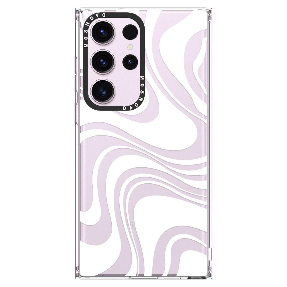 White Swirl Phone Case - Samsung Galaxy S23 Ultra Case - MOSNOVO