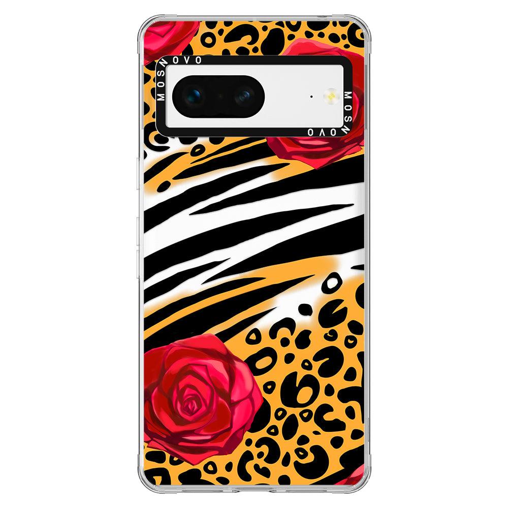 Wild Floral Leopard Phone Case - Google Pixel 7 Case - MOSNOVO