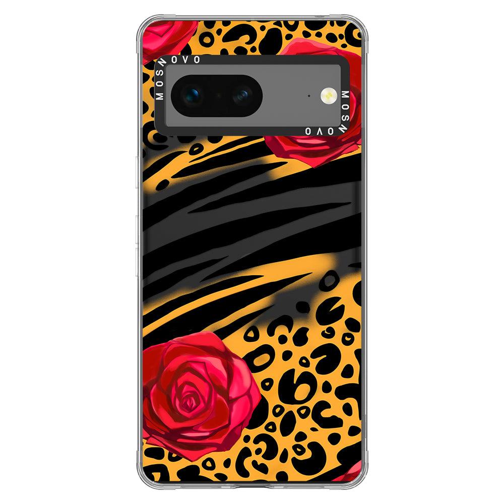 Wild Floral Leopard Phone Case - Google Pixel 7 Case - MOSNOVO