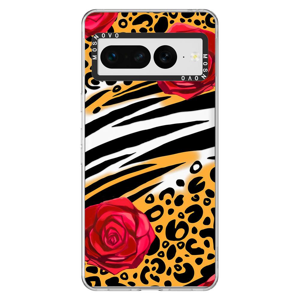 Wild Floral Leopard Phone Case - Google Pixel 7 Pro Case - MOSNOVO