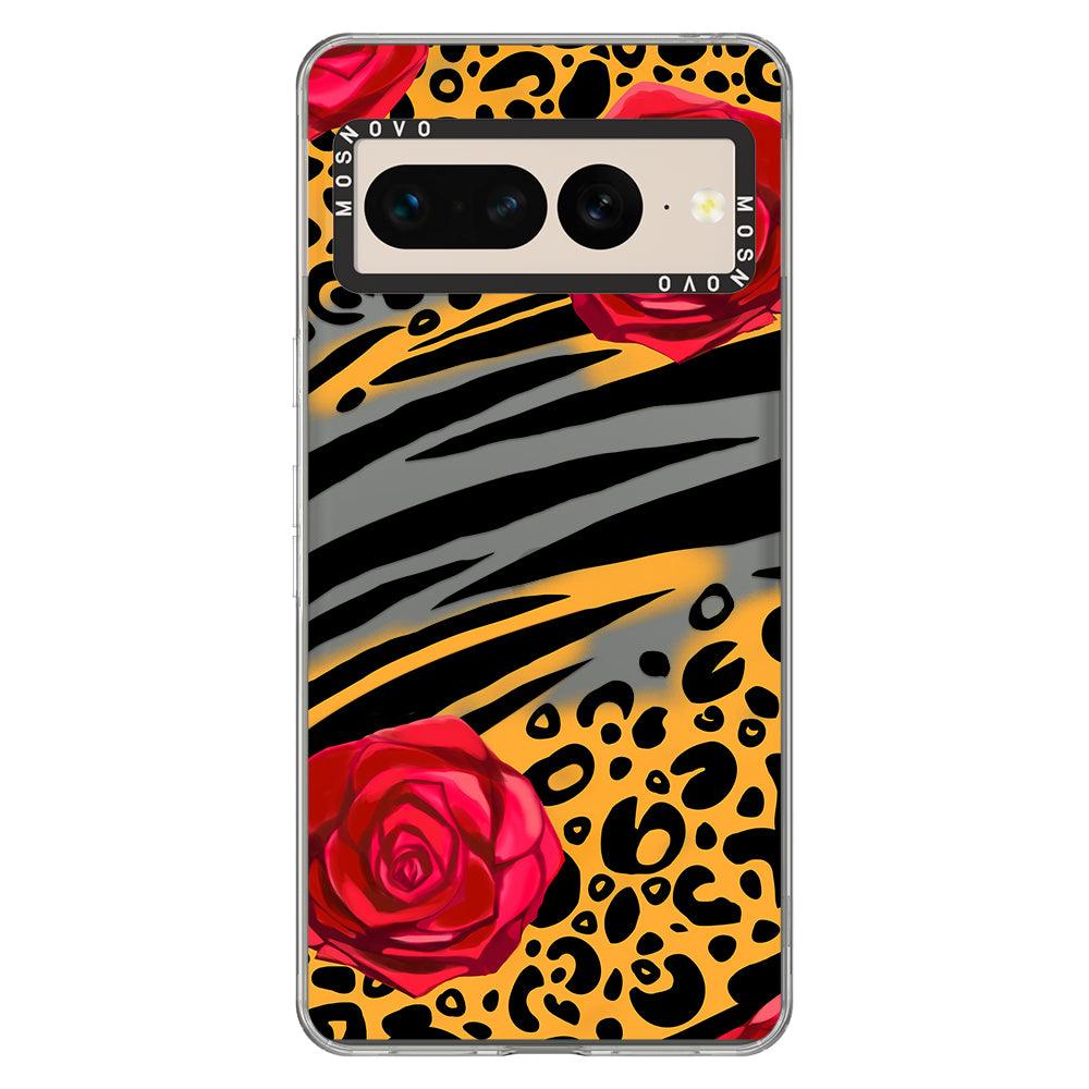 Wild Floral Leopard Phone Case - Google Pixel 7 Pro Case - MOSNOVO