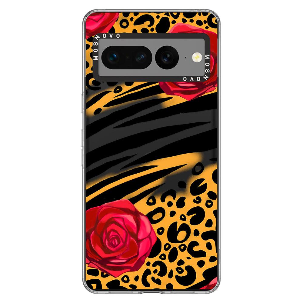 Wild Floral Leopard Phone Case - Google Pixel 7 Pro Case - MOSNOVO