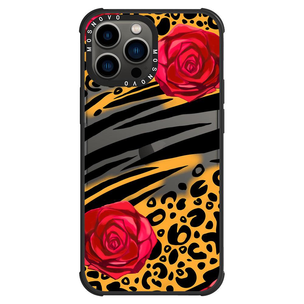 Wild Floral Leopard Phone Case - iPhone 13 Pro Max Case - MOSNOVO