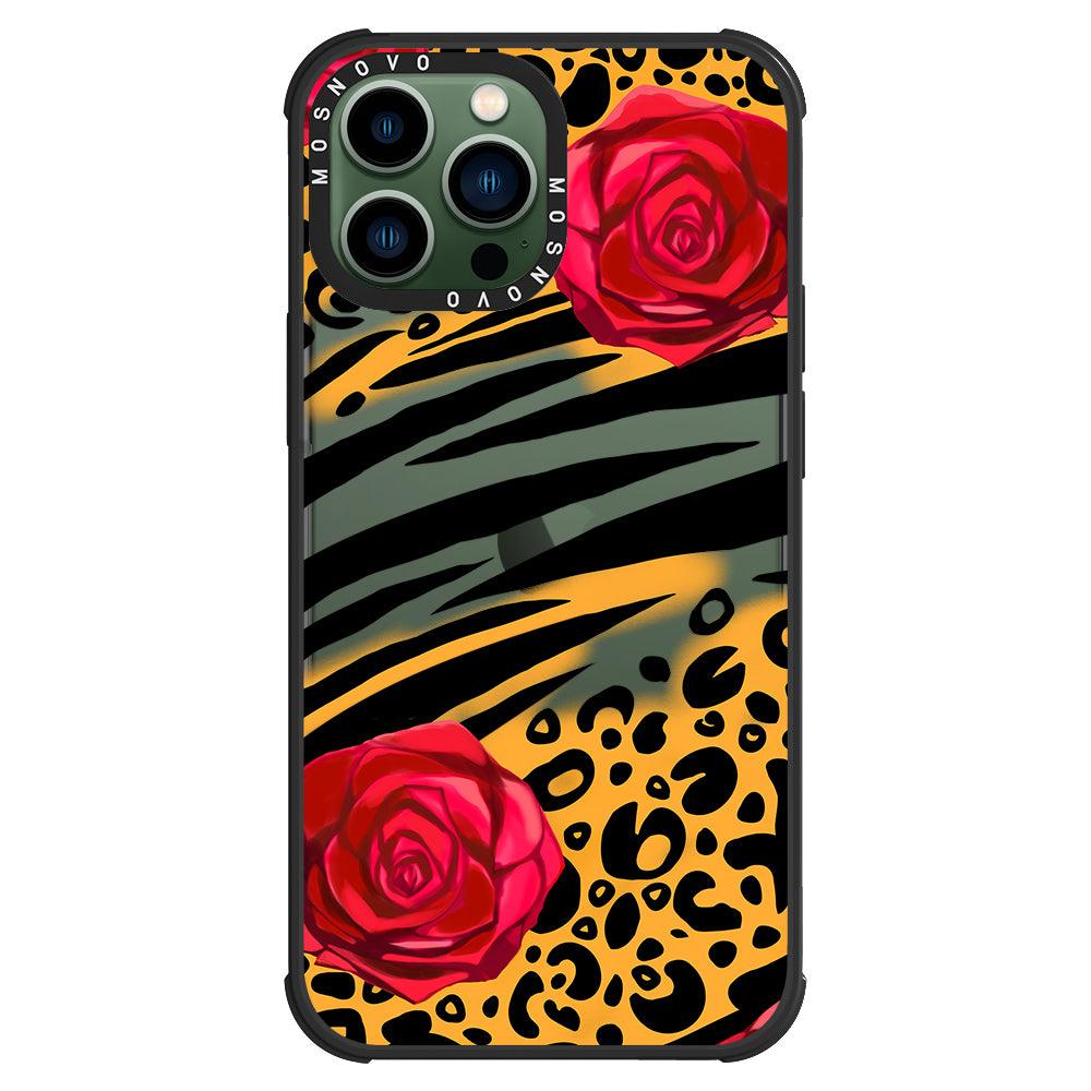 Wild Floral Leopard Phone Case - iPhone 13 Pro Max Case - MOSNOVO