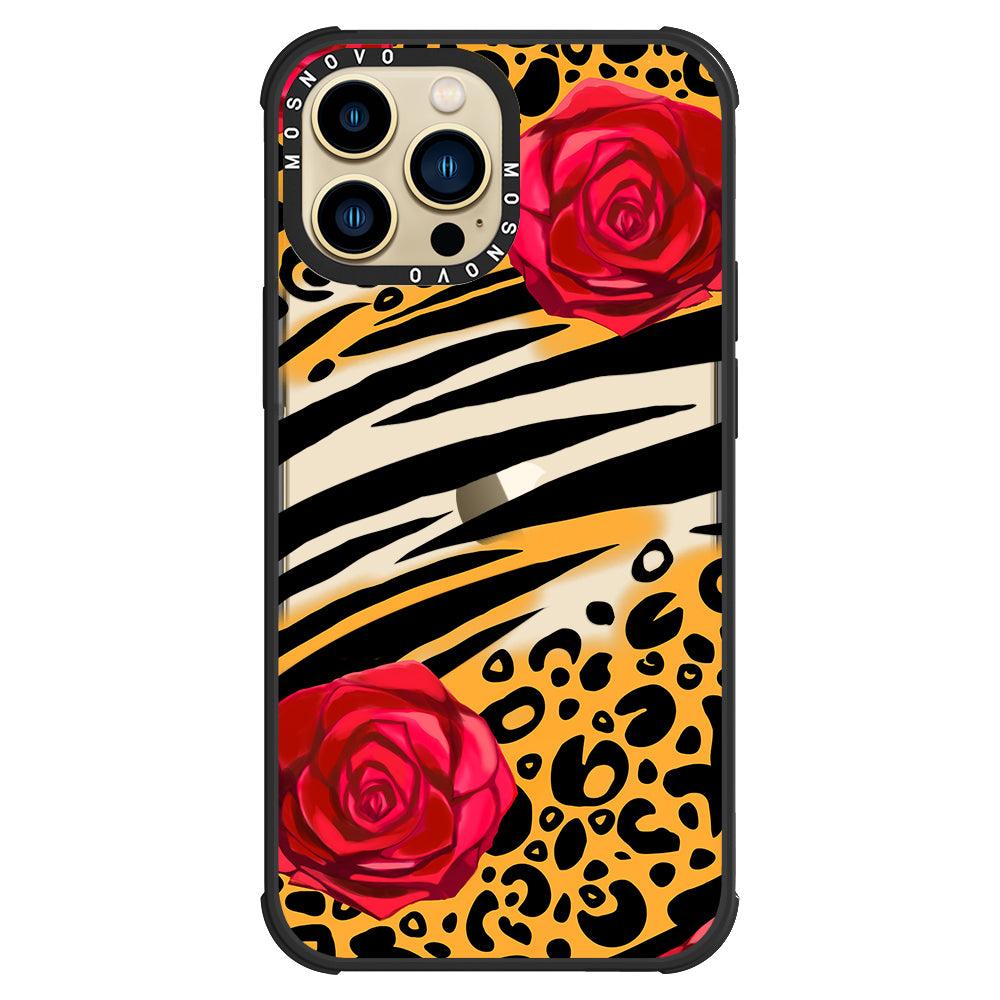 Wild Floral Leopard Phone Case - iPhone 13 Pro Max Case - MOSNOVO