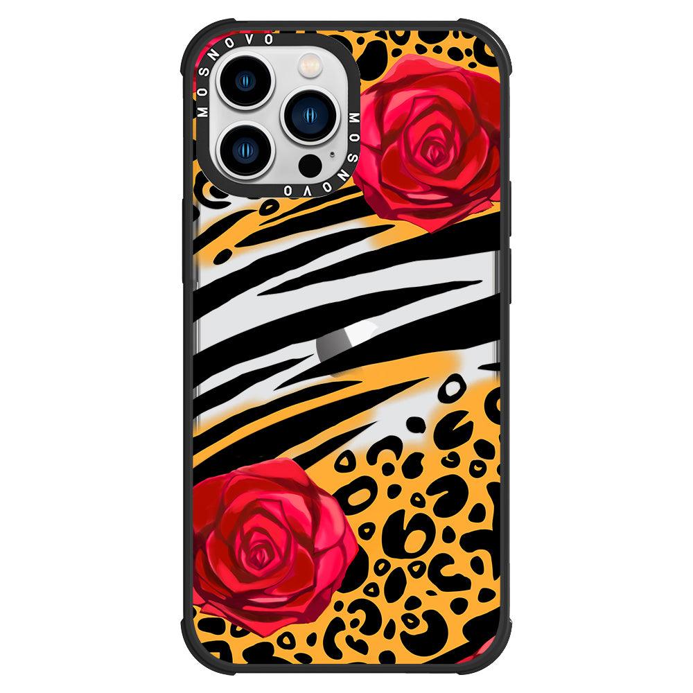 Wild Floral Leopard Phone Case - iPhone 13 Pro Max Case - MOSNOVO