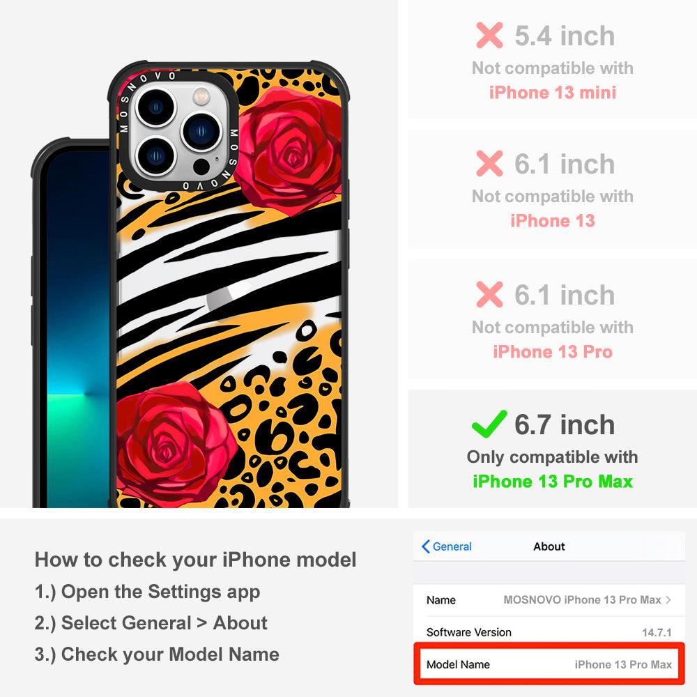 Wild Floral Leopard Phone Case - iPhone 13 Pro Max Case - MOSNOVO