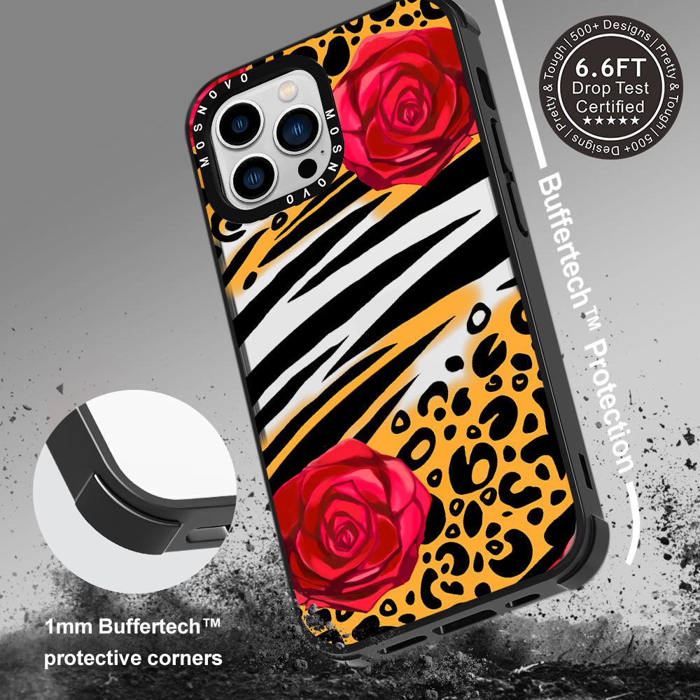 Wild Floral Leopard Phone Case - iPhone 13 Pro Max Case - MOSNOVO