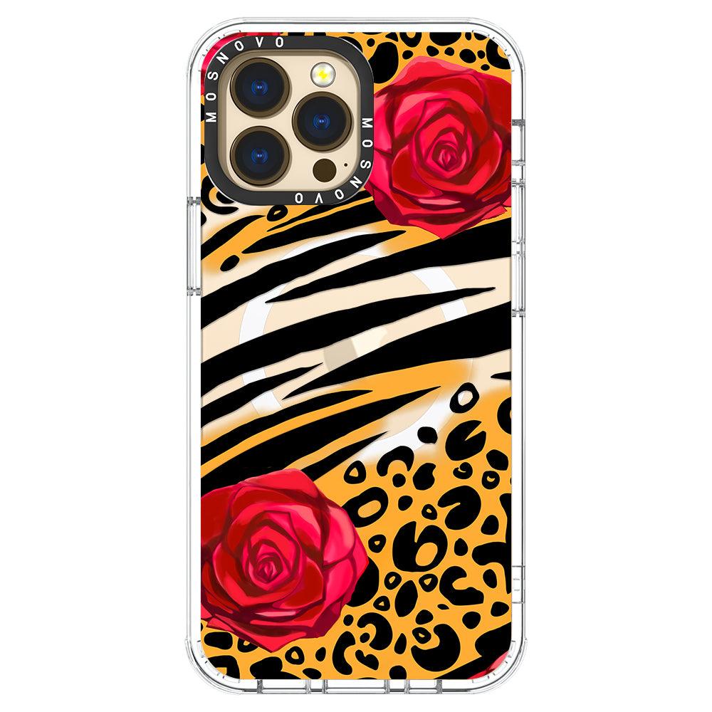 Wild Floral Leopard Phone Case - iPhone 13 Pro Max Case - MOSNOVO