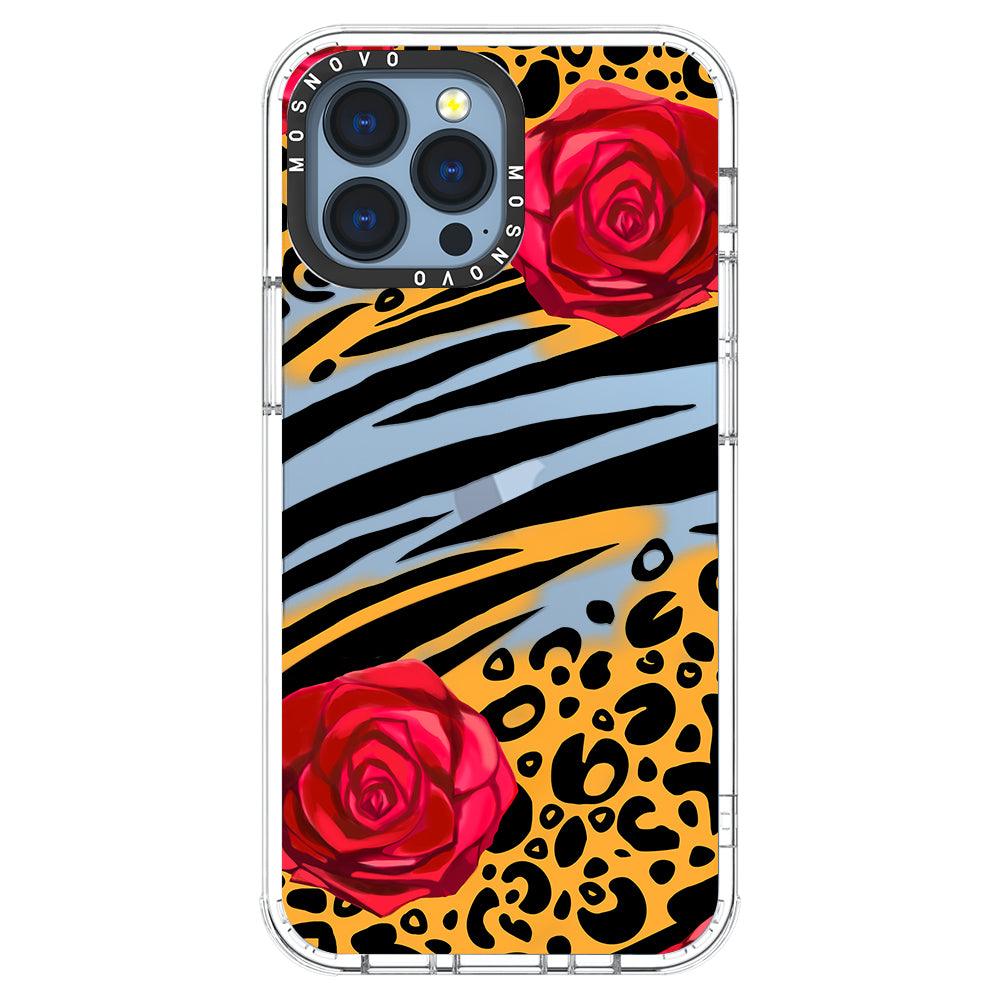 Wild Floral Leopard Phone Case - iPhone 13 Pro Max Case - MOSNOVO