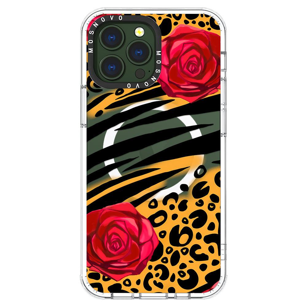 Wild Floral Leopard Phone Case - iPhone 13 Pro Max Case - MOSNOVO