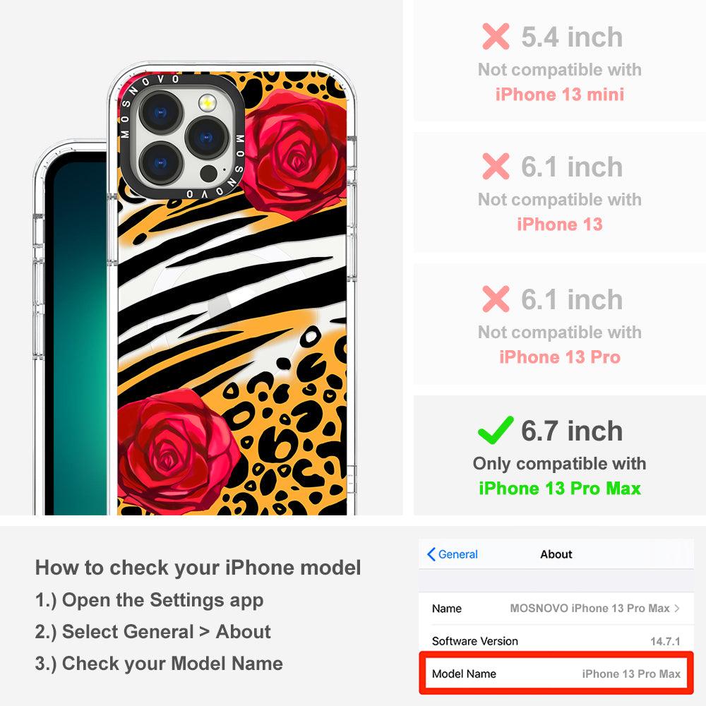 Wild Floral Leopard Phone Case - iPhone 13 Pro Max Case - MOSNOVO