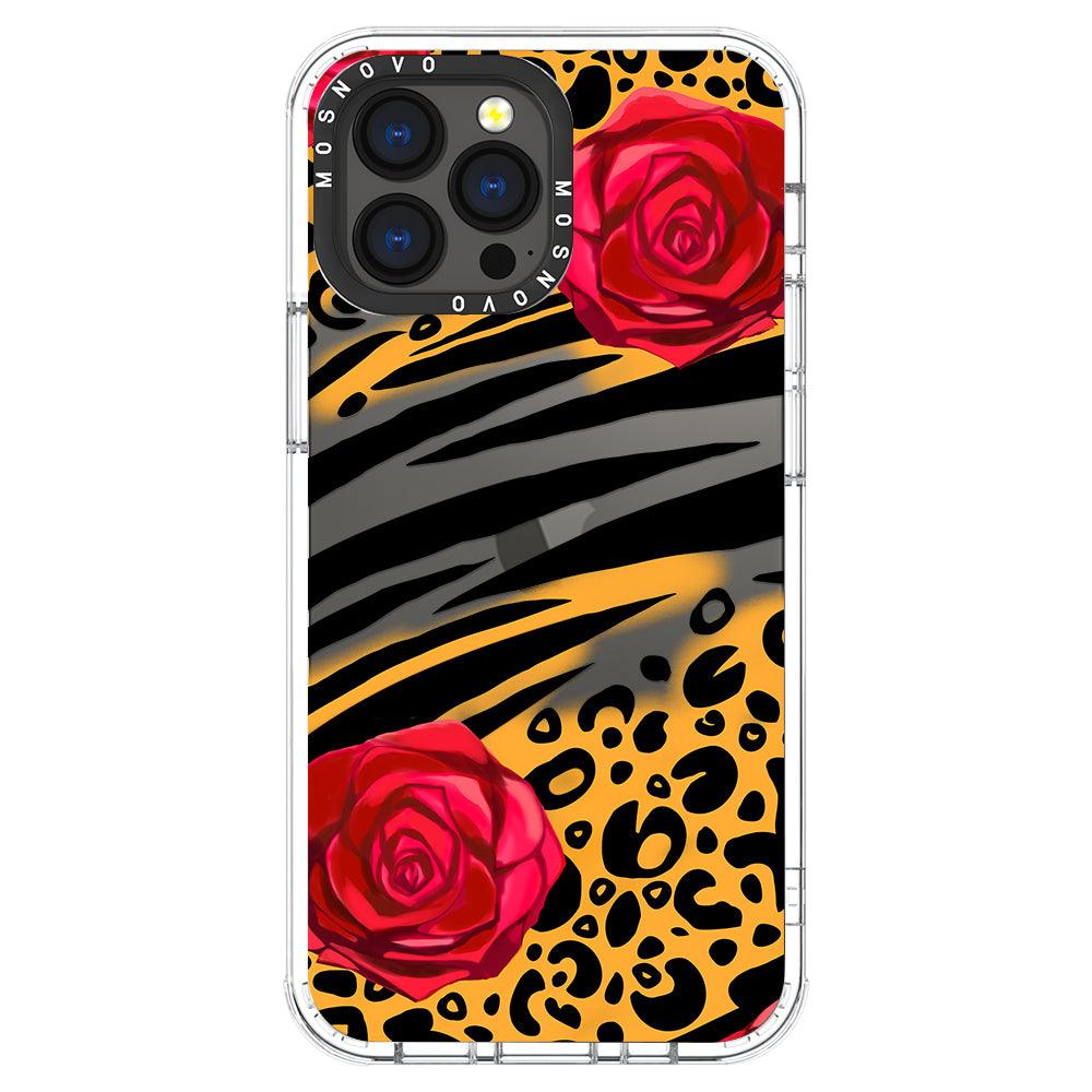 Wild Floral Leopard Phone Case - iPhone 13 Pro Max Case - MOSNOVO