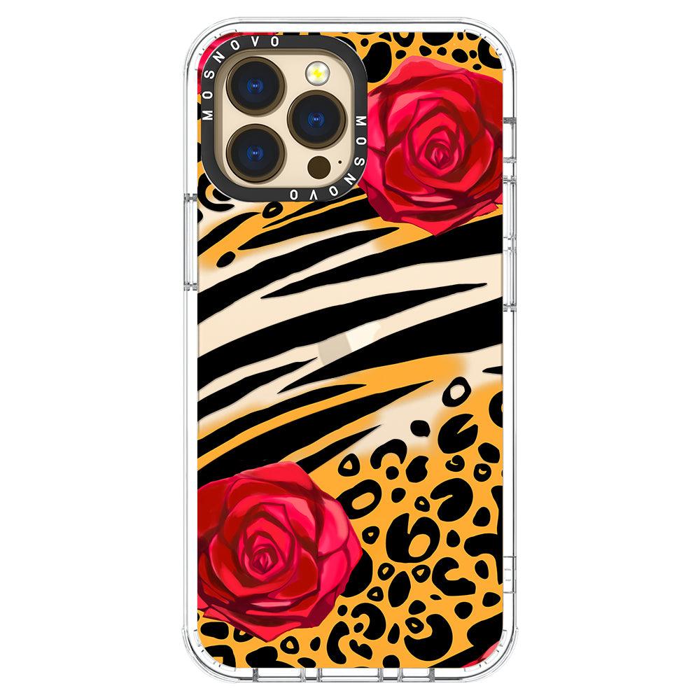 Wild Floral Leopard Phone Case - iPhone 13 Pro Max Case - MOSNOVO