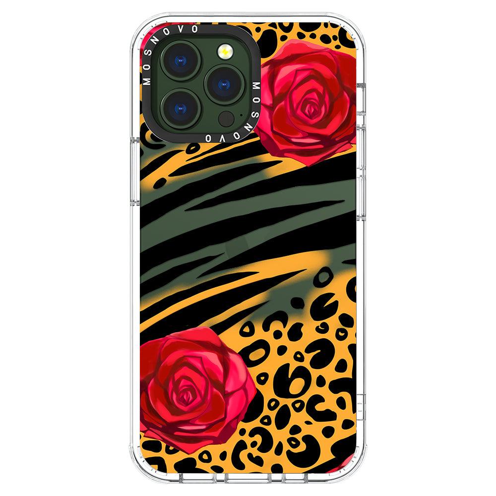 Wild Floral Leopard Phone Case - iPhone 13 Pro Max Case - MOSNOVO