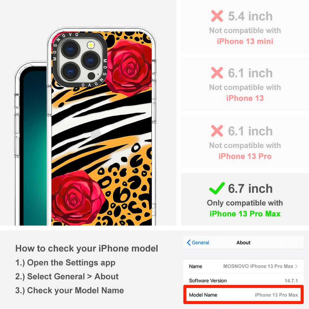 Wild Floral Leopard Phone Case - iPhone 13 Pro Max Case - MOSNOVO