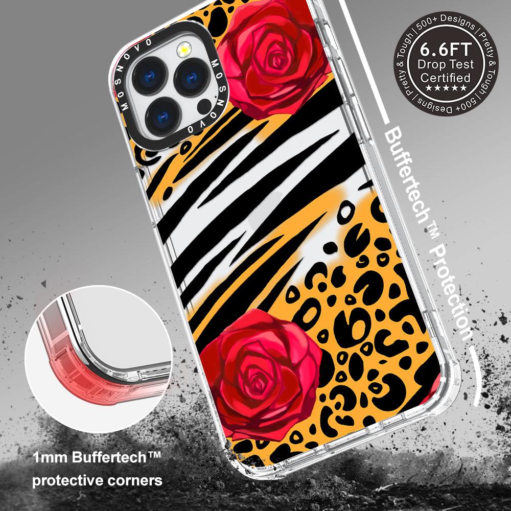 Wild Floral Leopard Phone Case - iPhone 13 Pro Max Case - MOSNOVO