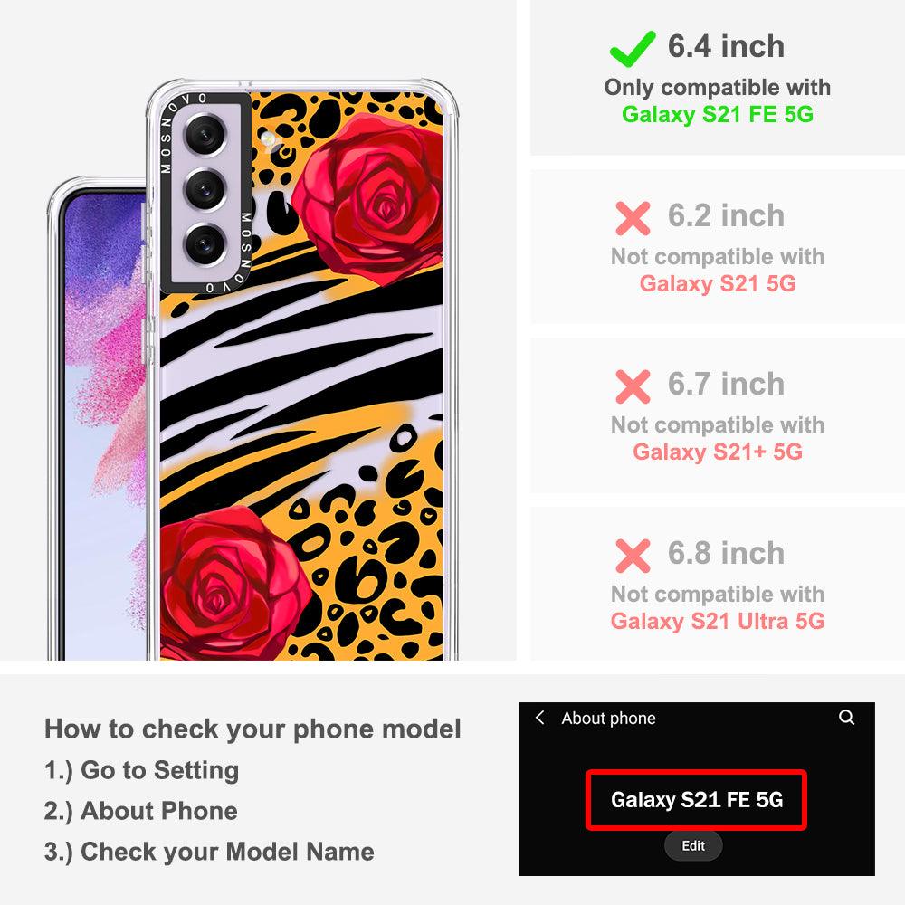 Wild Floral Leopard Phone Case - Samsung Galaxy S21 FE Case - MOSNOVO