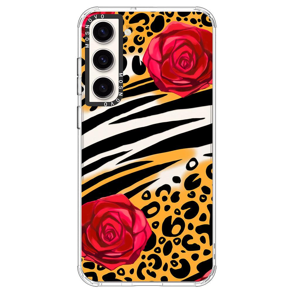 Wild Floral Leopard Phone Case - Samsung Galaxy S23 Case - MOSNOVO