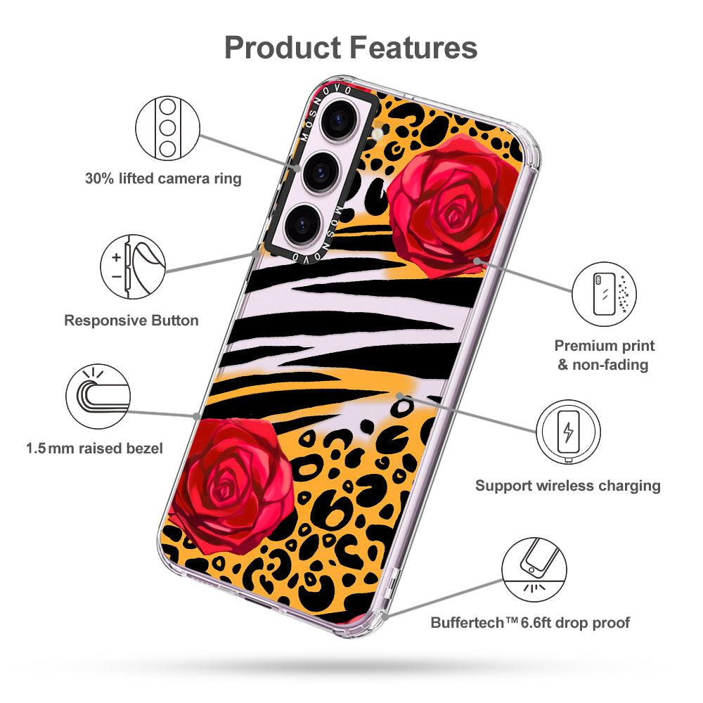 Wild Floral Leopard Phone Case - Samsung Galaxy S23 Case - MOSNOVO