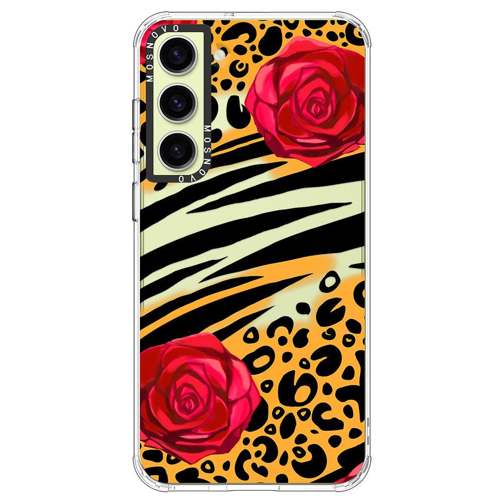 Wild Floral Leopard Phone Case - Samsung Galaxy S23 Case - MOSNOVO