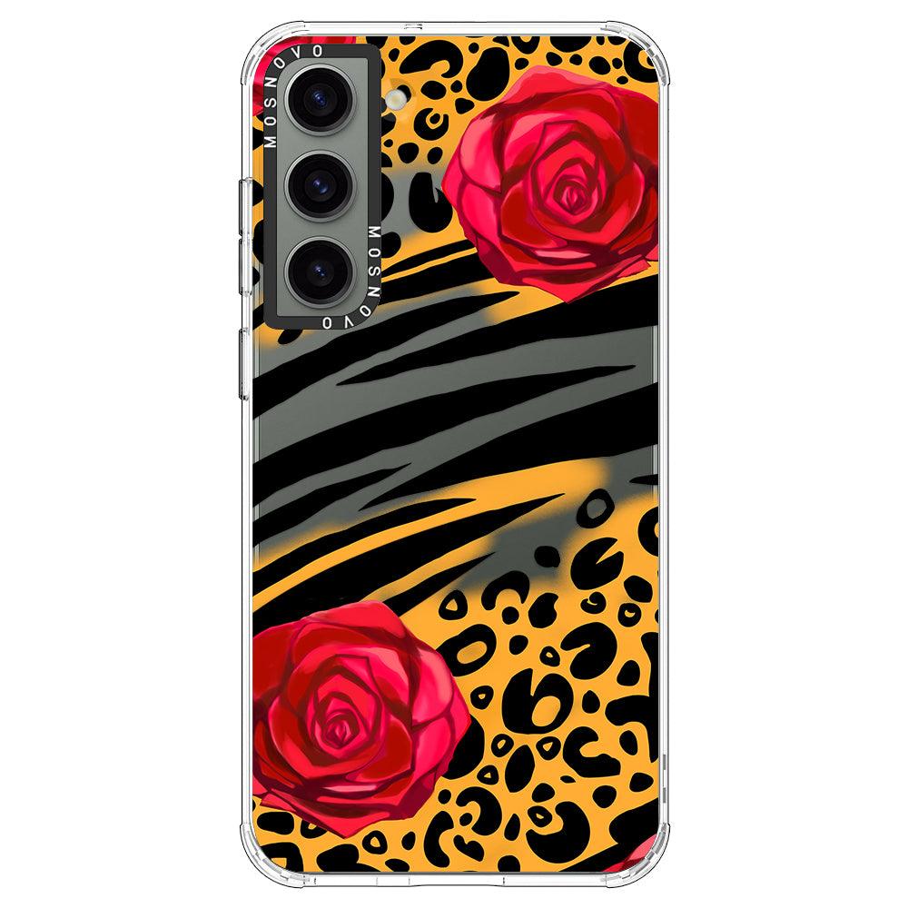 Wild Floral Leopard Phone Case - Samsung Galaxy S23 Case - MOSNOVO