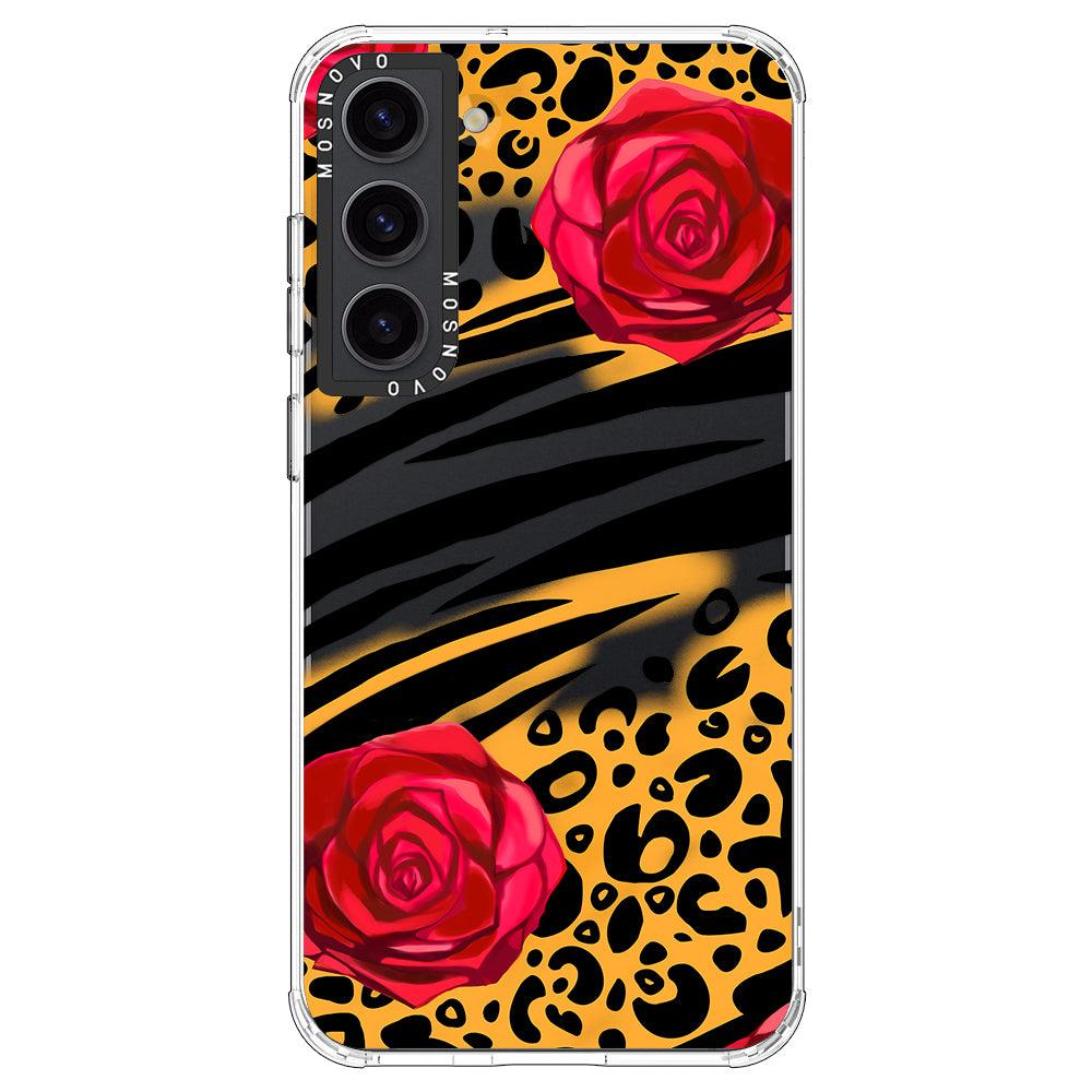 Wild Floral Leopard Phone Case - Samsung Galaxy S23 Case - MOSNOVO