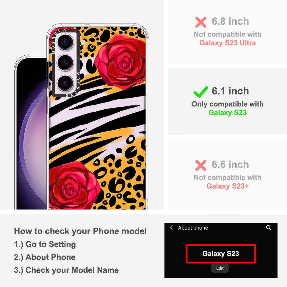 Wild Floral Leopard Phone Case - Samsung Galaxy S23 Case - MOSNOVO