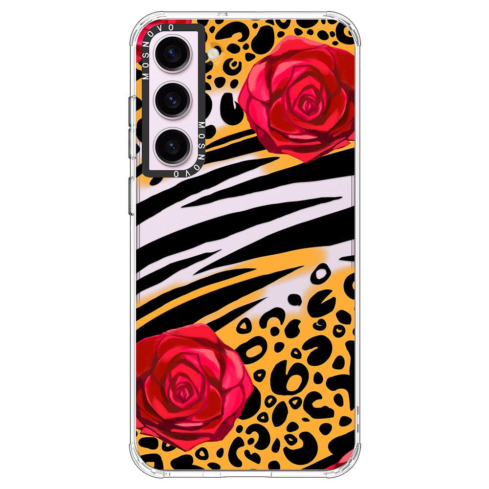 Wild Floral Leopard Phone Case - Samsung Galaxy S23 Plus Case - MOSNOVO