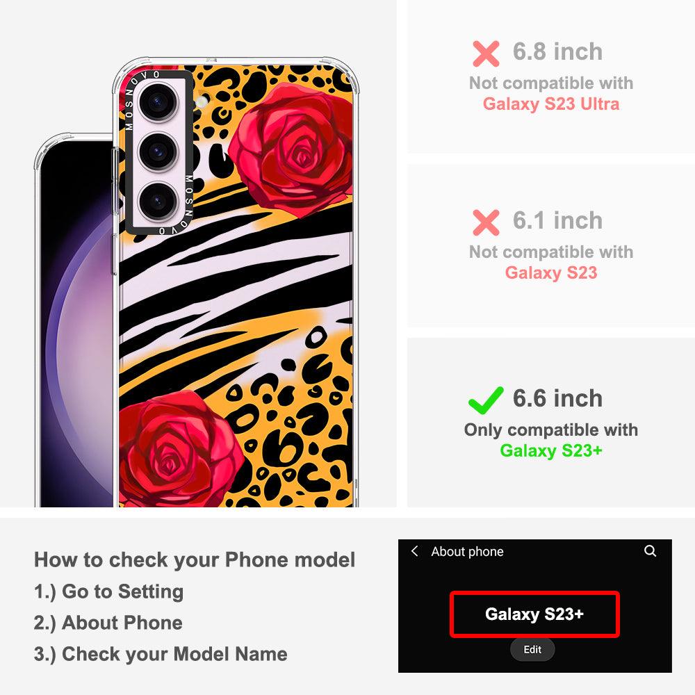 Wild Floral Leopard Phone Case - Samsung Galaxy S23 Plus Case - MOSNOVO