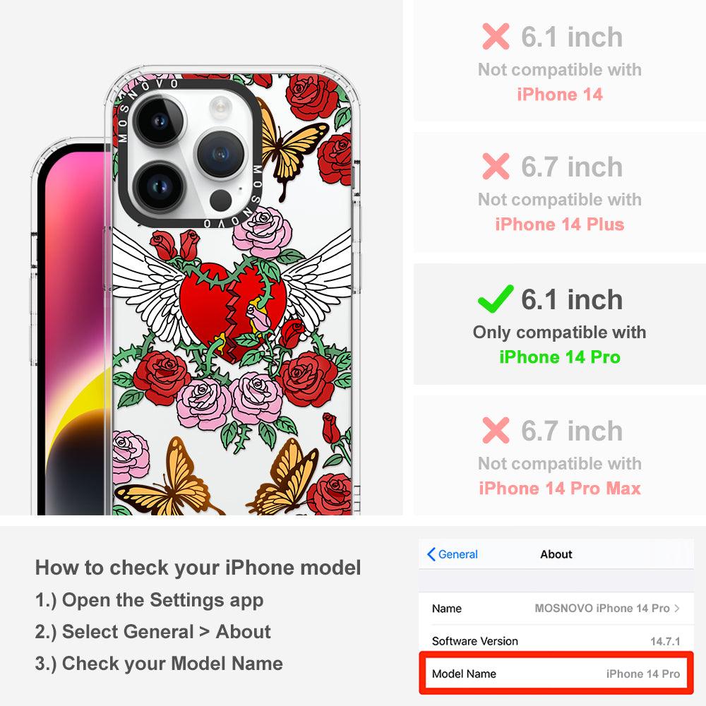 Wing Heart Phone Case - iPhone 14 Pro Case - MOSNOVO
