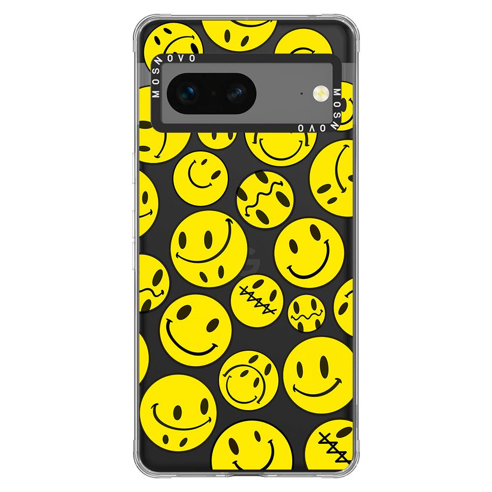 Yellow Sad Smile Face Phone Case - Google Pixel 7 Case - MOSNOVO