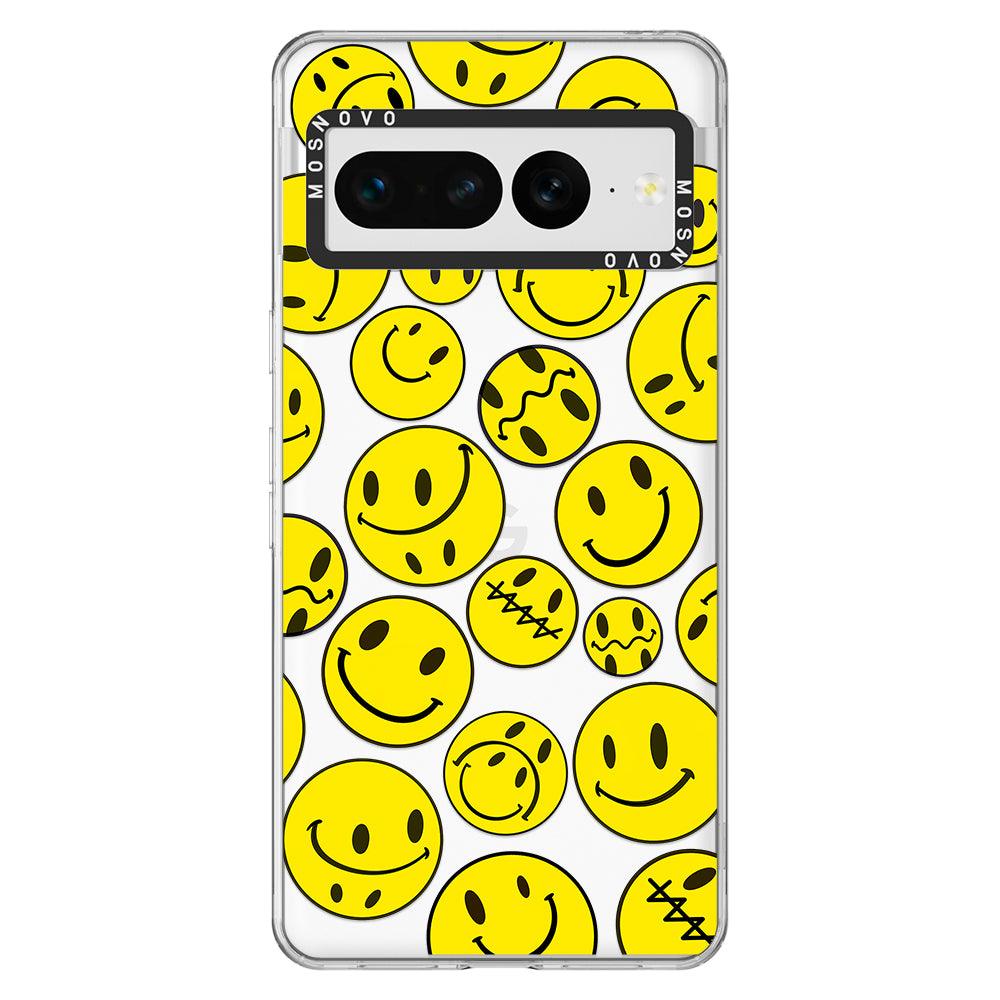 Yellow Sad Smile Face Phone Case - Google Pixel 7 Pro Case - MOSNOVO