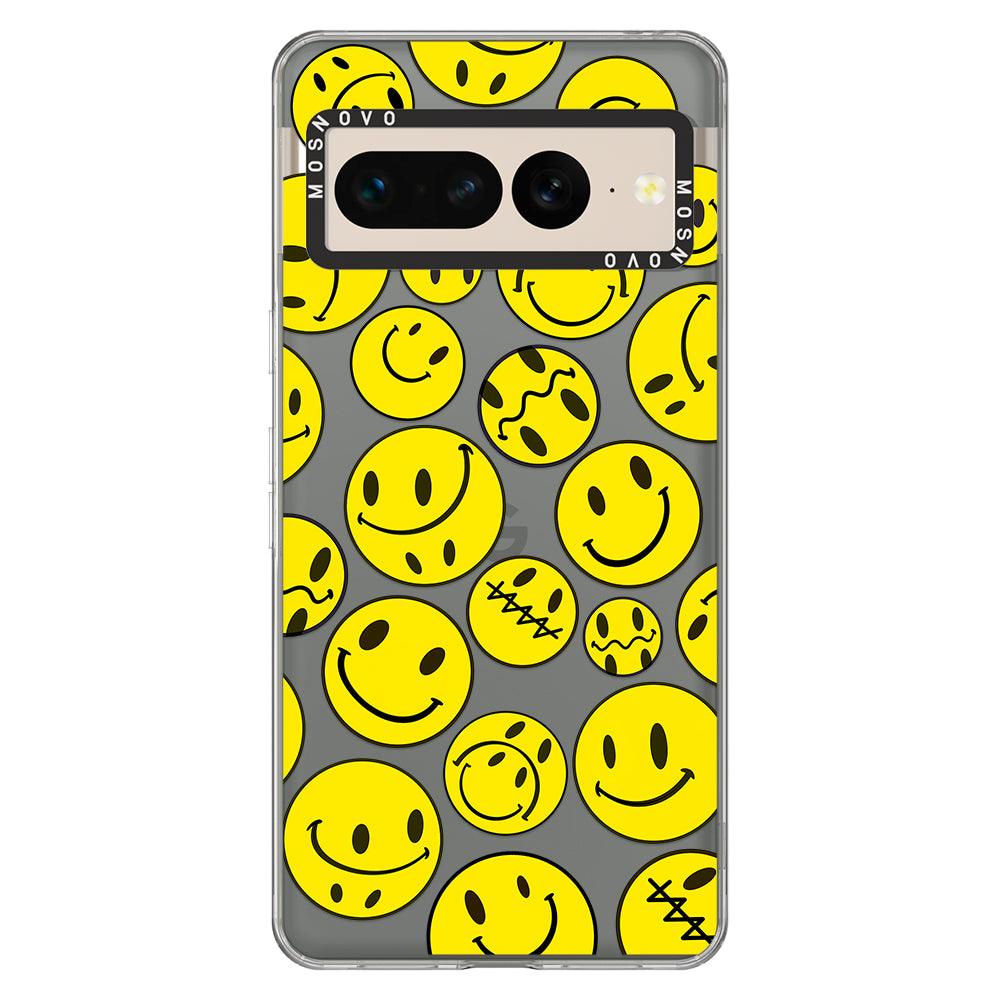 Yellow Sad Smile Face Phone Case - Google Pixel 7 Pro Case - MOSNOVO