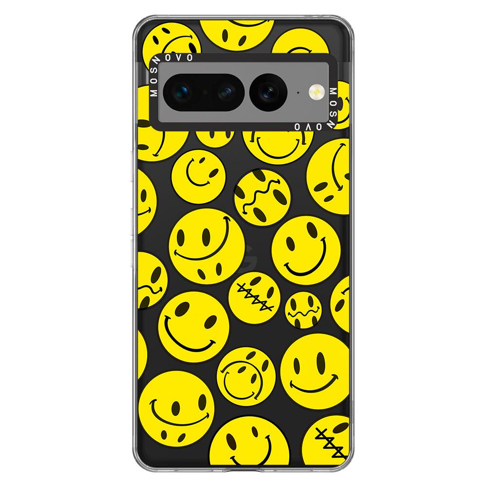 Yellow Sad Smile Face Phone Case - Google Pixel 7 Pro Case - MOSNOVO