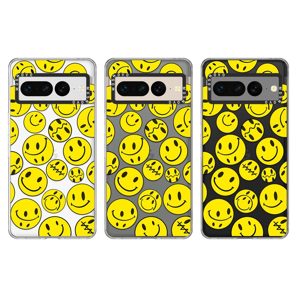 Yellow Sad Smile Face Phone Case - Google Pixel 7 Pro Case - MOSNOVO