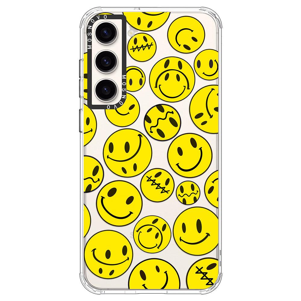 Yellow Sad Smile Face Phone Case - Samsung Galaxy S23 Case - MOSNOVO