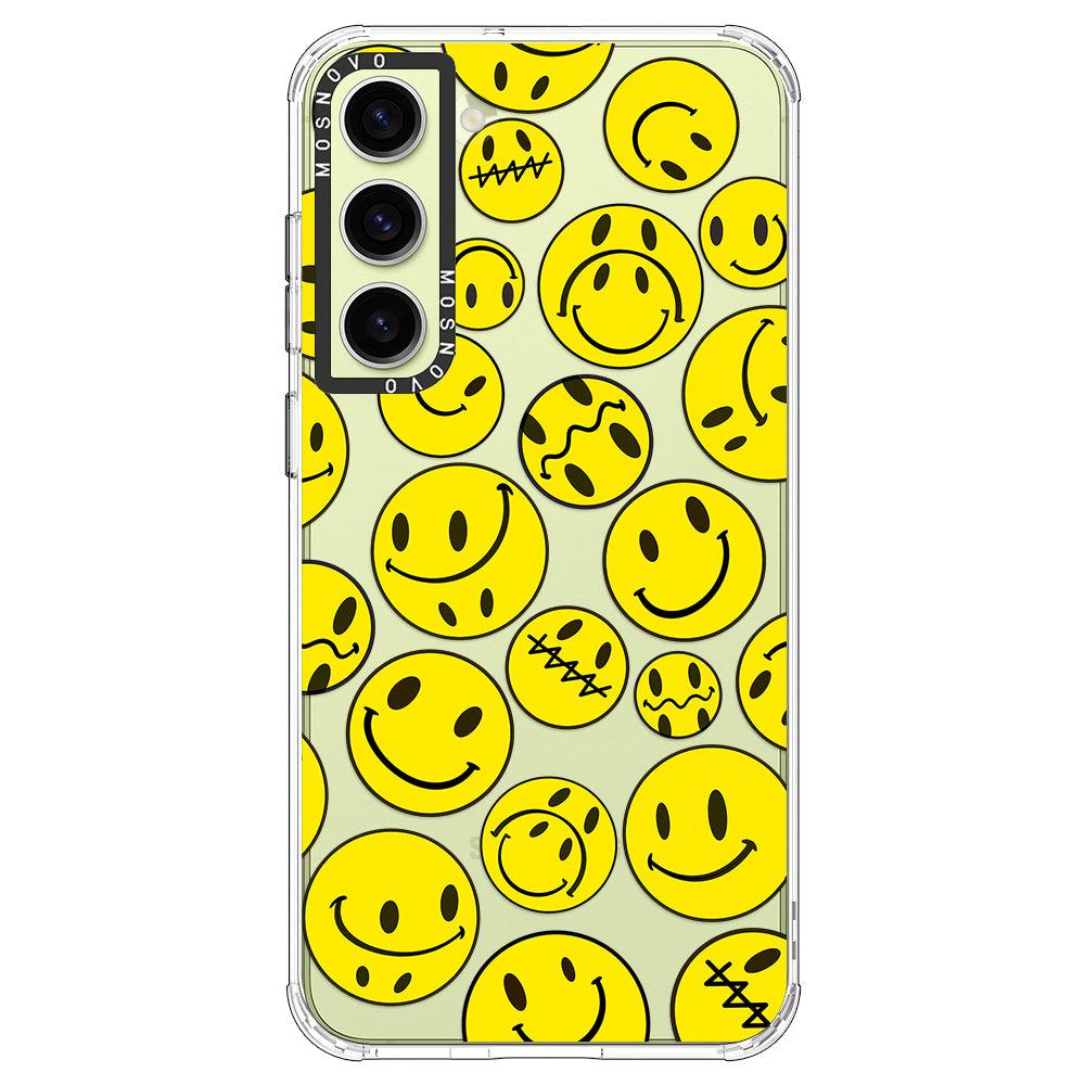 Yellow Sad Smile Face Phone Case - Samsung Galaxy S23 Case - MOSNOVO