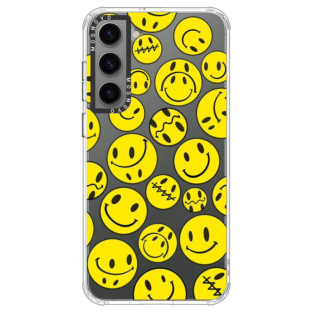 Yellow Sad Smile Face Phone Case - Samsung Galaxy S23 Case - MOSNOVO